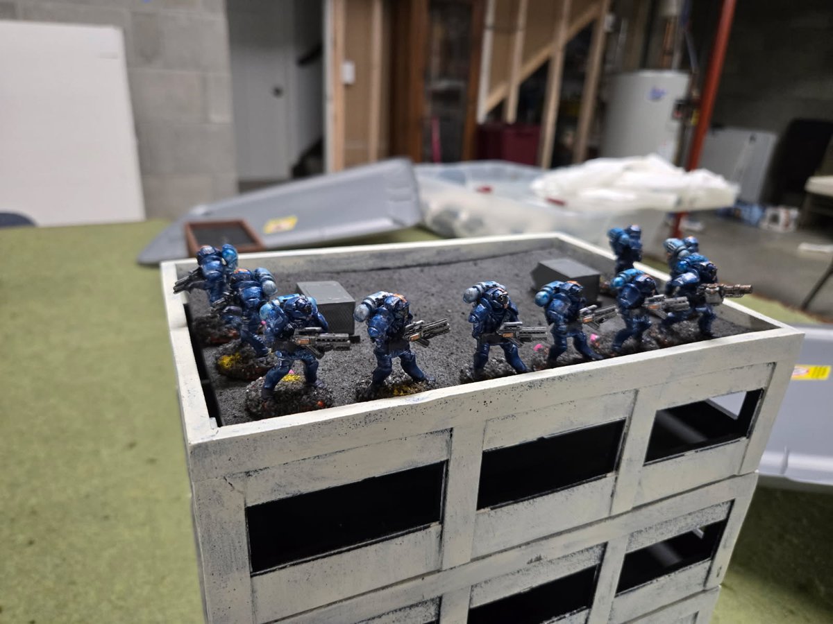JeffRuss17's tweet image. The Friendly Table Game Club is having fun experimenting with some old 1970's sci-fi rules.  Lowell Lufkin ran one set and I will be running another called Star Guard.  
#scifi #oldrules #miniaturewargaming
