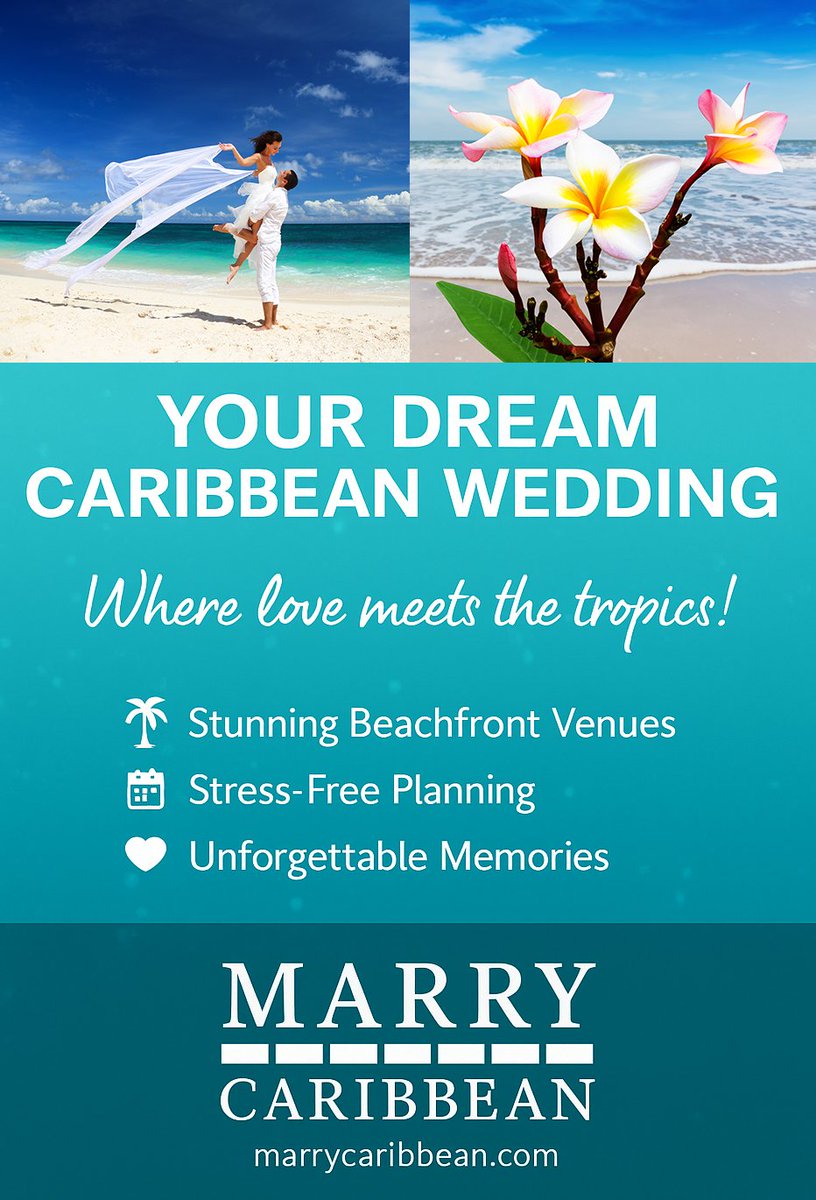 💍 Say “I do” where the ocean meets forever.
Plan your dream Caribbean wedding today at marrycaribbean.com and let paradise take care of the rest. 🌴✨ 

❤️#Marrycaribbean #Destinationwedding #Love