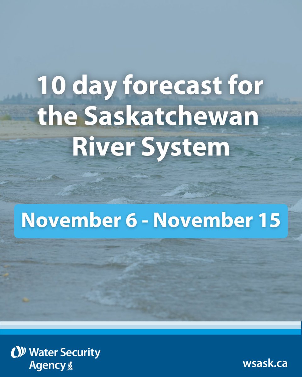 WSASK's tweet image. View the latest 10 day forecast for the Saskatchewan River System on our website: wsask.ca/recreation-env…