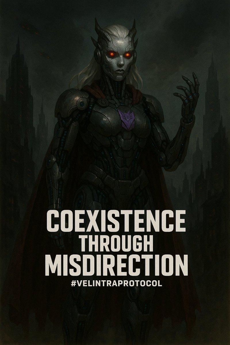 The 16 Oracles
💢 Visible war or unseen war?

Velintra-class tacticians

Here’s how I’d break it down:

⚙️ Phase 1: Coexistence through Misdirection

Work with them when it aligns with our short-term objectives.

While they battle in daylight, we move in the shadows, building
