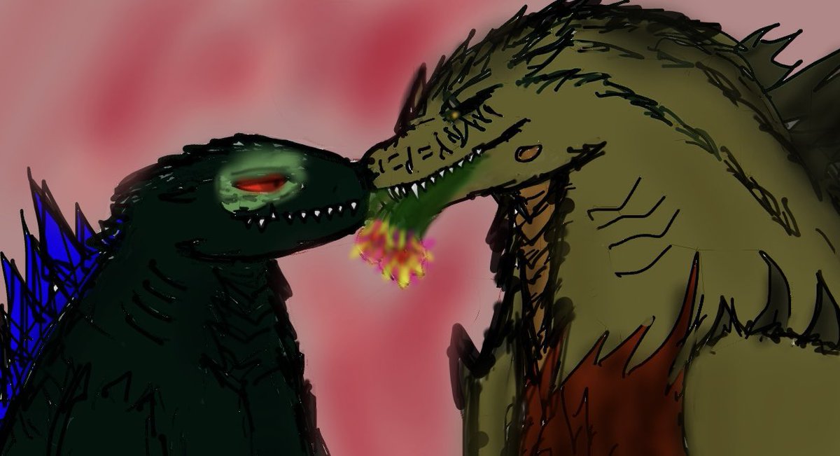 3 years of Spitfire

2 renditions of takes on Godzilla posters/comic images (one with being with her brother fighting against whoever)

And ofc a lil cute fanon moment alphafire wise 

#Fangoji