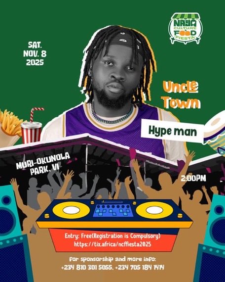 The Naija Culture &amp; Food Fiesta is happening tomorrow at Muri Okunola Park, VI, Lagos🙌👏😍  

Yes, delicious food and vibrant vibes await you! 

Secure your ticket at: tix.africa/ncffiesta2025 IT IS FREE!!!!

Cc <a href="/naijaC_F_Fiesta/">Naija Culture and Food Fiesta</a> 

#FoodFiesta25 #NaijaCultureandFoodFiesta
