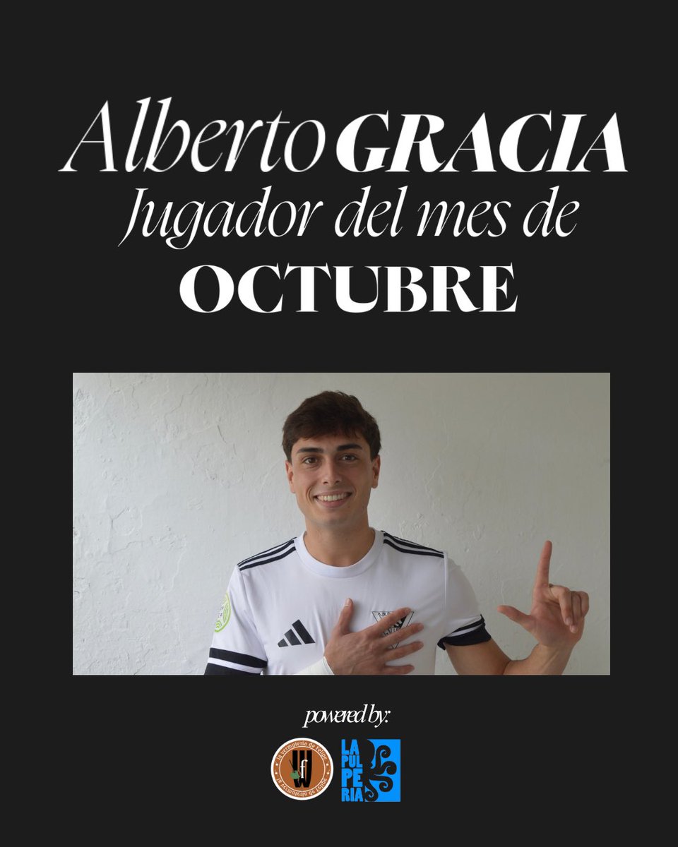 ⭐️ 𝑨𝑳𝑩𝑬𝑹𝑻𝑶 𝑮𝑹𝑨𝑪𝑰𝑨, jugador del mes de 𝑶𝒄𝒕𝒖𝒃𝒓𝒆.

4 goles y una asistencia, su mejor mes desde que está aquí! ⚔️👏🏻

#AúpaAndorraCF #VamosMineros