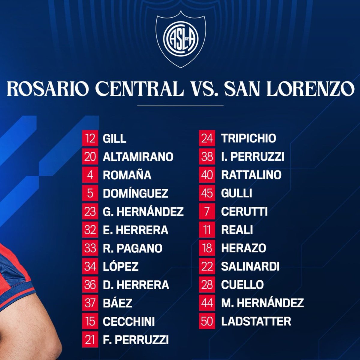 EN BUSCA DE LA CLASIFICACIÓN
Hoy desde las 21.00 hs #SanLorenzo visitará a <a href="/RosarioCentral/">Rosario Central</a> por la fecha 15, zona B, del Torneo Clausura de la <a href="/LigaAFA/">Liga Profesional de Fútbol</a>
El partido será en el estadio Gigante de Arroyito, con arbitraje de Facundo Tello y la TV de TNT Sports.
facebook.com/share/p/19CpPo…