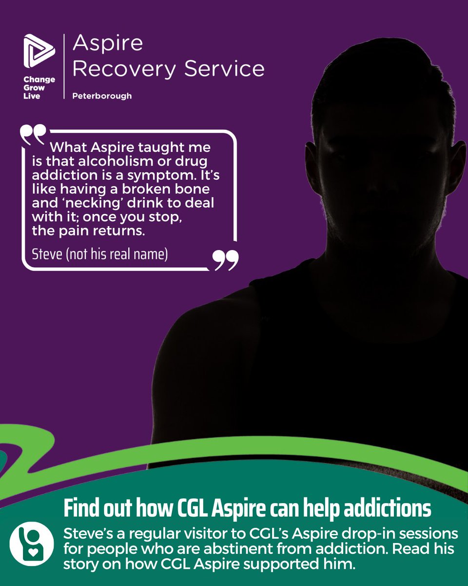 PeterboroughCC's tweet image. After his dad's death and caring for his mother, Steve found alcohol was his only friend and would often find himself with a drink at the end of the night. When his mum died, drink became Steve's painkiller. Thanks to support from CGL Aspire he has been able to curb his…