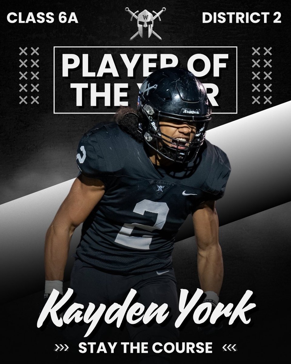 Congratulations to <a href="/kayden_york/">Kayden York</a> for being named the 2025 Class 6A District 2 Player of the Year! #staythecourse