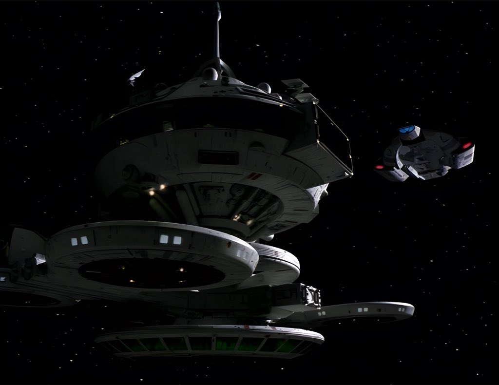 startrek_ships's tweet image. In DS9 Season 6, Episode 1 “A Time to Stand,” the Defiant is orbiting Starbase 375. It served as the strategic command center for Starfleet operations during the Dominion War.

#DefiantClass