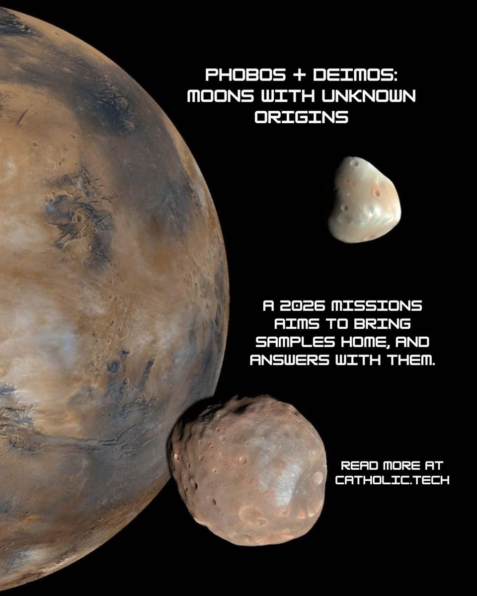 Two tiny moons, one big mystery....

For centuries, Mars' moons have been shadows in the sky, but a 2026 mission will launch to uncover their true origins. 

With samples from the moons, Phobos and Deimos, researchers will be able to analyze their chemistry, learn how the moons