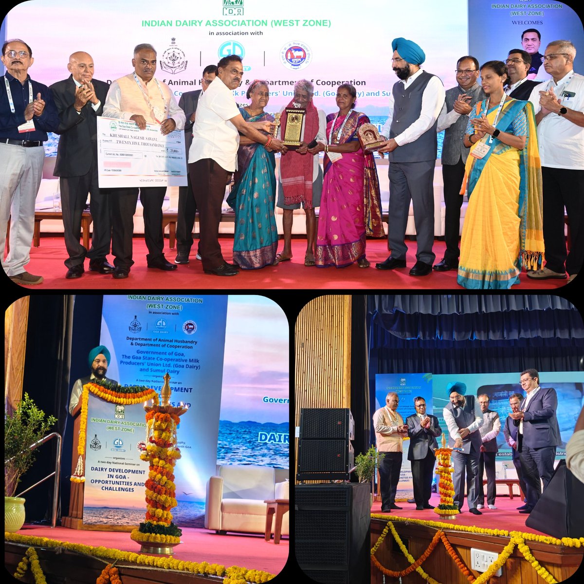IndianDairyAsso's tweet image. 🌟 National Seminar on “Dairy Development in Goa” successfully inaugurated by Hon’ble Minister Shri Nilkanth R. Halarnkar.

Celebrating collaboration &amp;amp; women farmers’ excellence! 🏆🥛

#IndianDairyAssociation #DairyDevelopment #GoaDairy #Sustainability