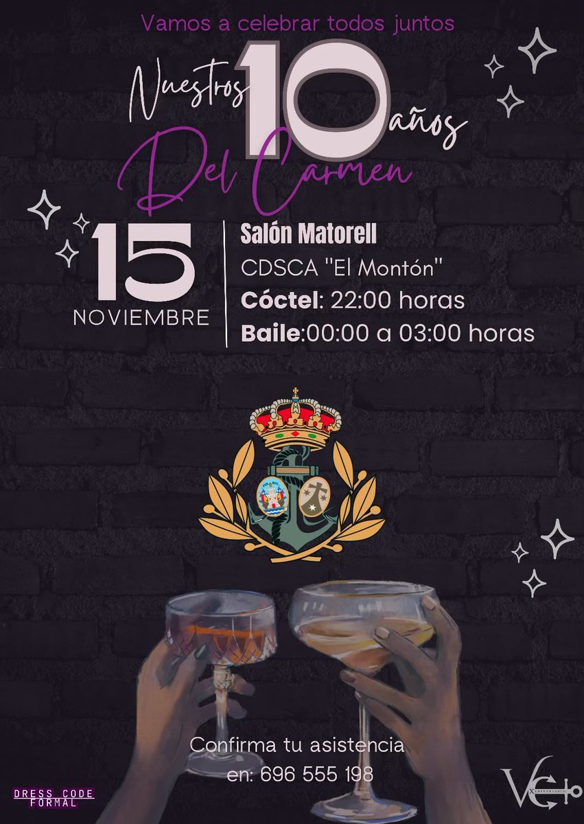 COMPONENTES, ANTIGUOS COMPONENTES, AMIGOS Y SIMPATIZANTES DE LOS MARINEROS DE LA FE🎺🥁
👉 TENEMOS UNA CITA 📌

🌊✨ ¡LLEGA NUESTRA GRAN NOCHE! ✨🌊

📅 15 de noviembre
📍 Salón Matorell – CDSCA “El Montón”
🥂 Cóctel: 22:00 h
💃 Baile: de 00:00 a 03:00 h

🎶
👔 Dress Code: Formal