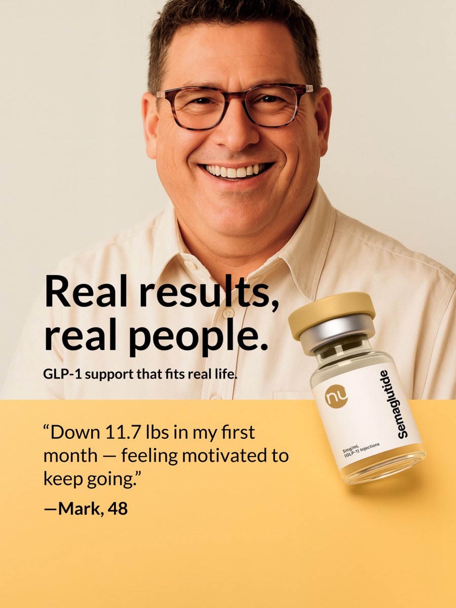 NuImage_Medical's tweet image. At Nu Image Medical®, every journey is personal. Discover doctor-guided programs designed to support your wellness goals with care, balance, and confidence.

👉 Explore our GLP-1 support today.
nuimagemedical.com/semaglutide

#NuImageMedical #GLP1Support #MensWellness #WomanWellness