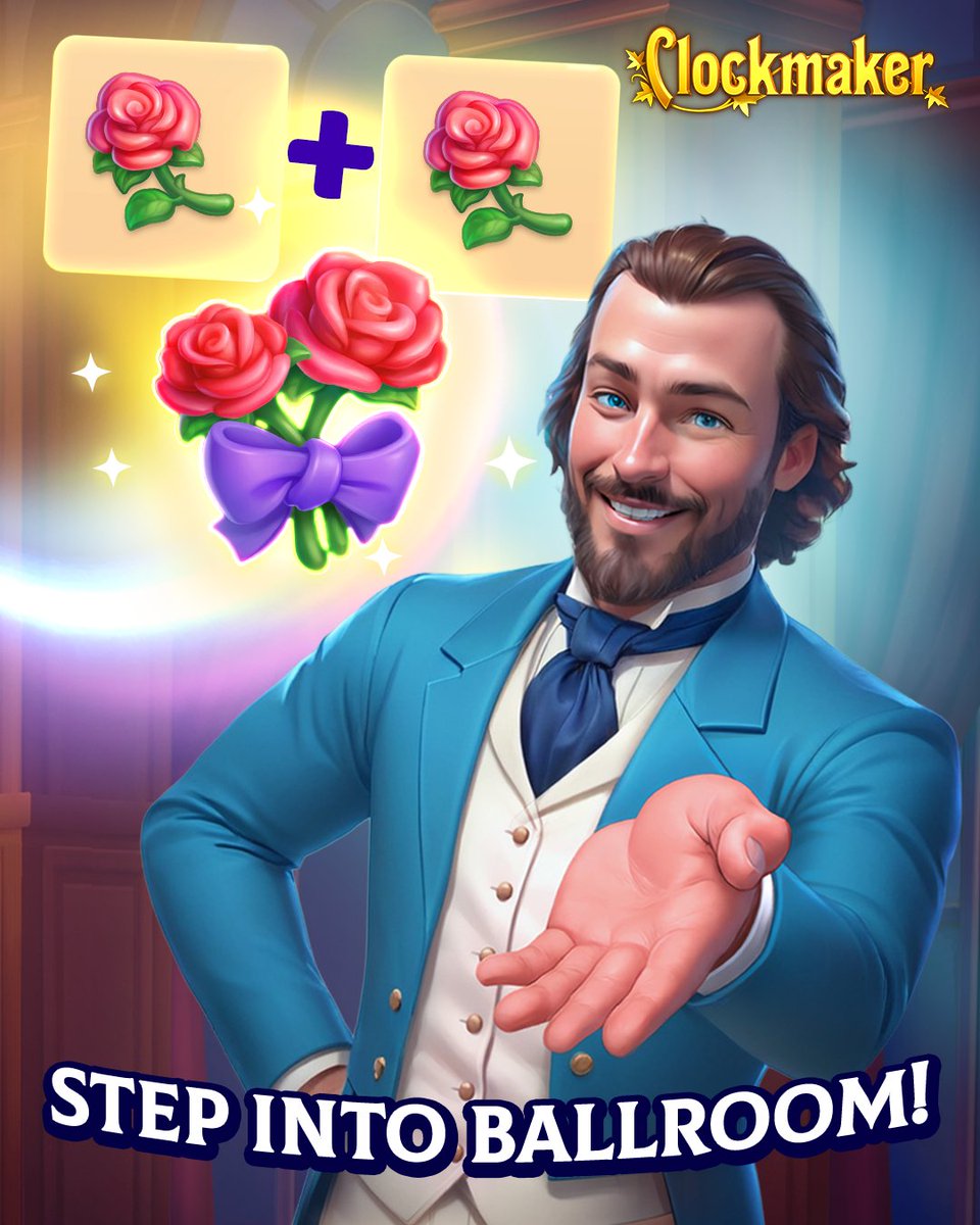 ClockmakerGame's tweet image. 💃 𝐂𝐥𝐚𝐢𝐦 𝐲𝐨𝐮𝐫 𝐆𝐈𝐅𝐓 𝐚𝐧𝐝 𝐰𝐚𝐥𝐭𝐳 𝐢𝐧𝐭𝐨 𝐭𝐡𝐞 𝐁𝐚𝐥𝐥𝐫𝐨𝐨𝐦 𝐁𝐨𝐭𝐡𝐞𝐫𝐬 𝐞𝐯𝐞𝐧𝐭! ➡️ play.belka-games.com/twi

Merge your way through the ballroom and uncover the story behind this dazzling adventure! The dance floor has plenty of treasures ✨