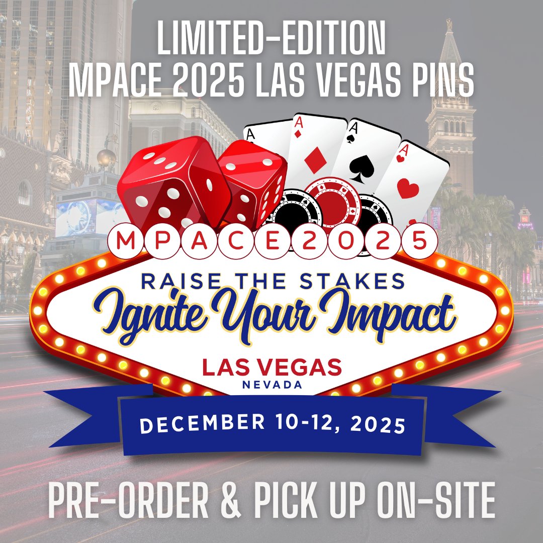 New This Year! Grab your limited-edition MPACE 2025 Las Vegas enamel pin for just $10! Perfect for your lanyard, bag, or jacket. Pre-order now &amp; pick up on-site in Vegas! mpace.org/store/viewprod…