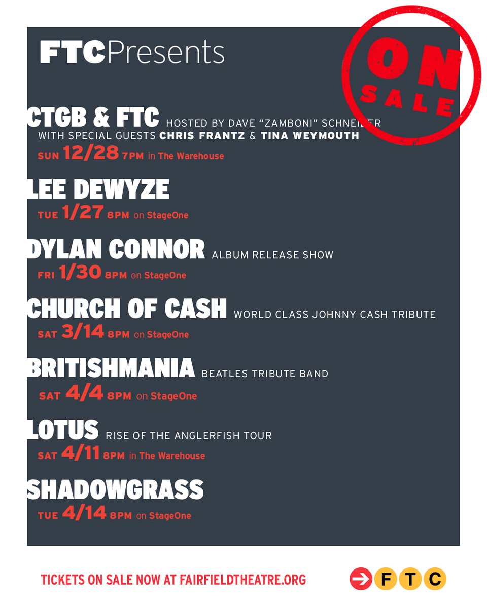 FTCPresents's tweet image. 💥 TICKETS ON SALE NOW! 💥 After dropping seven shows this week, our lineup’s looking real good 🔥 From legends to local favorites, there&apos;s something for everyone! What are you buying tickets to?

🎸 CTGB &amp;amp; FTC — The world’s greatest punk rock party hosted by Dave “Zamboni”…