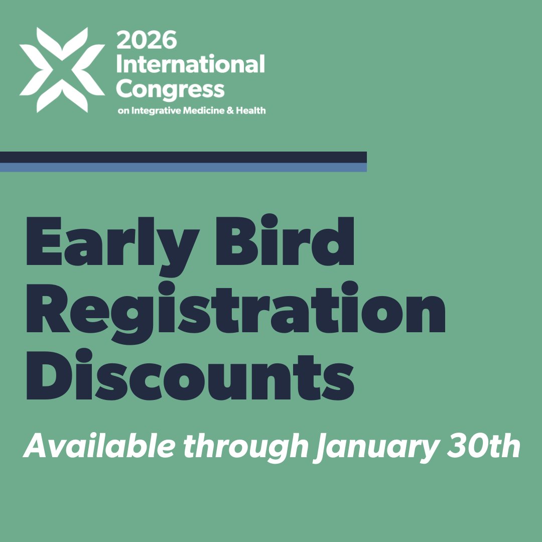 Register now for the 2026 International Congress to be held in Salt Lake City, UT April 20-23, 2026.  It is a must-attend event for any #integrativemedicine professional. Early bird registration discounts end January 30! ow.ly/Z15L50XfImq