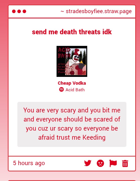 stradesito's tweet image. FALSEEEE #NOTTRUE #INVALID (cool sond ill listen to it later probably 😛)