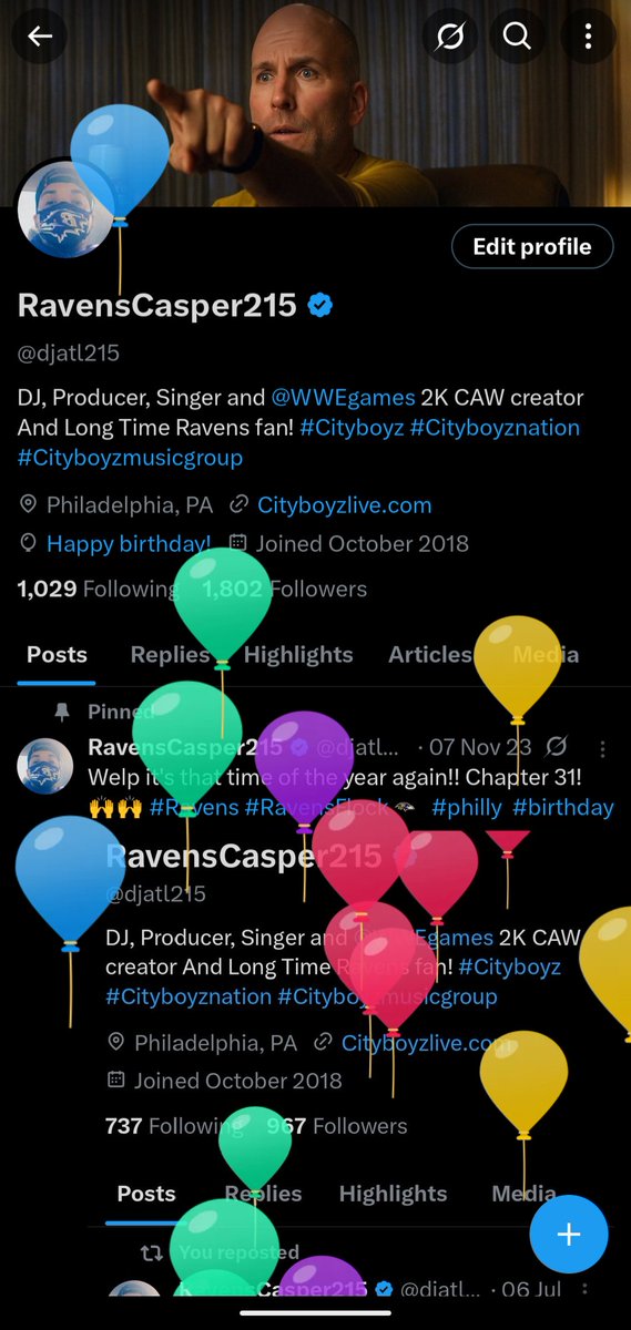 djatl215's tweet photo. Balloons!!! 😁 Well it's that time of the year again #birthday #Scropio #RavensFlock #Ravens https://t.co/tXI26lSB6f