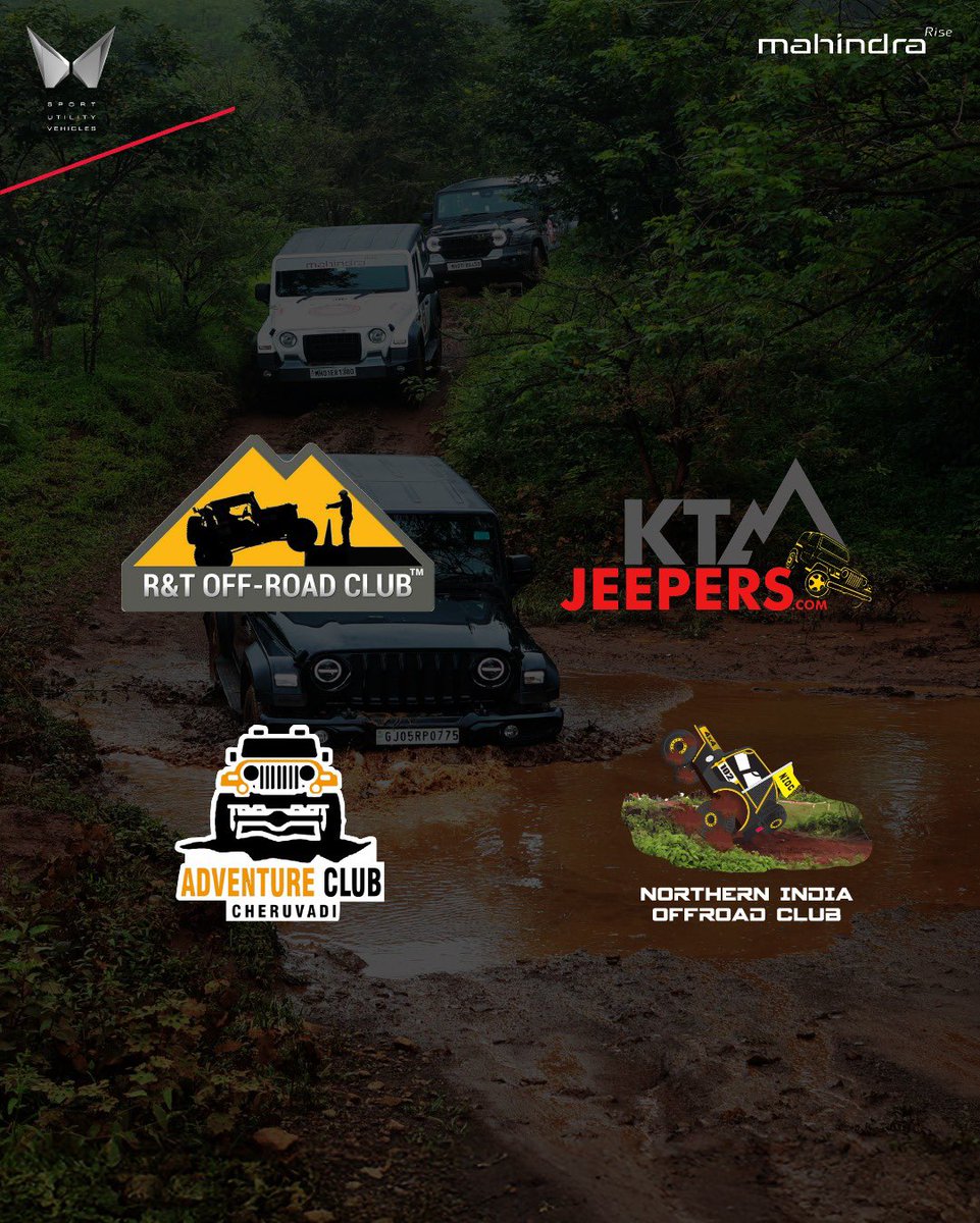 MahindraAdvntr's tweet photo. The competition is real. The participants are ready. Is the world ready to face this face-off? We’ll find out at the Club Challenges at Thar Fest.
#MahindraAdventure #ClubChallenge #TharFest2025 https://t.co/tZpGZW2NMD