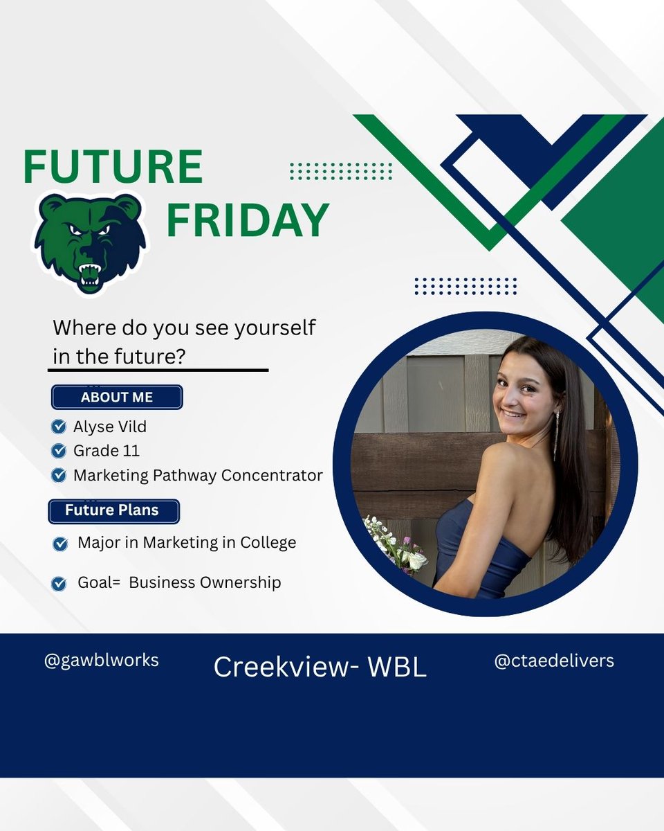 Alyse Vild is a CVHS Junior.  She is currently enrolled in Marketing Management and will complete her Marketing Pathway test this coming spring. Alyse is presently employed with Newk's Eatery.  #gawblworks #ctaedelivers