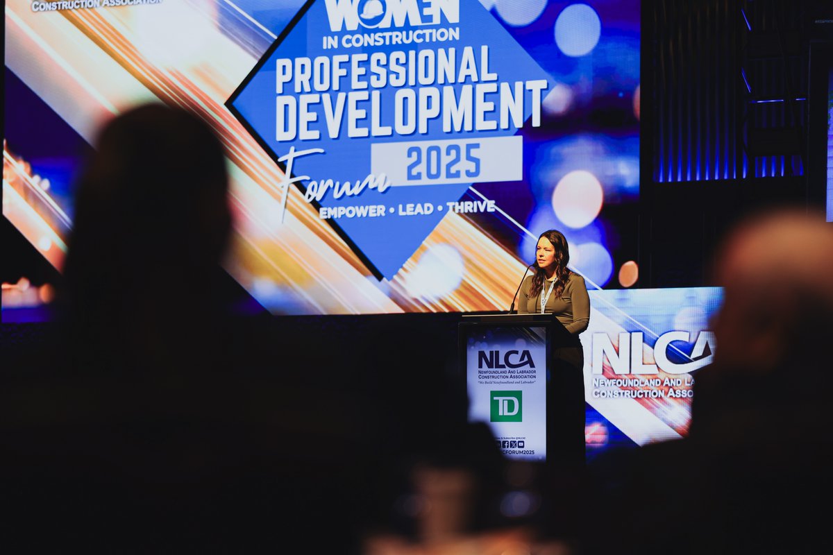 NLCA1's tweet photo. Valerie Penney hashtag#NLCAWICCONFERENCE2025 forum chair, NLCA Board 1st Vice Chair, empowers and welcomes all delegates, this morning during the opening, as she highlights the impactful day ahead. #womeninconstruction #buildingNL https://t.co/llwYngu2FH