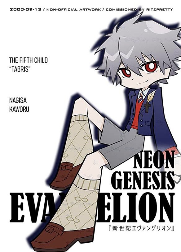 pretty25337's tweet photo. [Personal Commission] 
Kaworu Nagisa in Gucci. 
Khara should give Kaworu some trendy clothes than what he wears now.
Radio Eva is 👍 
#EVANGELION #渚カヲル https://t.co/3ij8yKe0Iu
