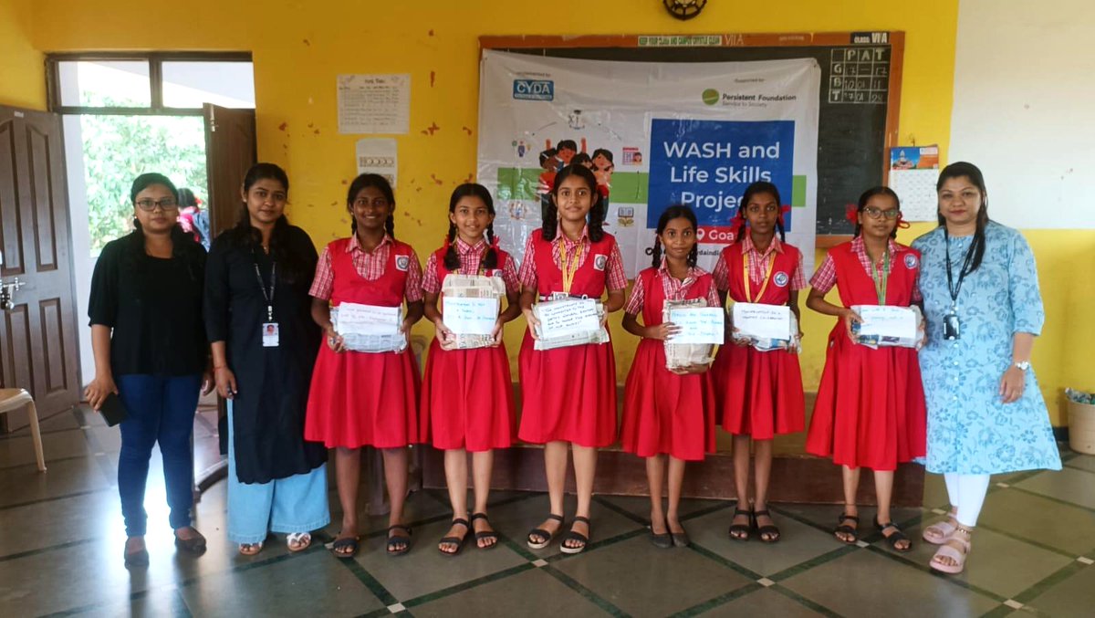CSR_Persistent's tweet image. Empowering Girls Through Hygiene &amp;amp; Care 🌸

At Persistent Foundation Goa, we donated hygiene kits to girls at Symbiosis School, Shiroda, under our WASH &amp;amp; Life Skills Project helping them stay healthy, confident, and focused on learning.

#PersistentFoundation #WASH