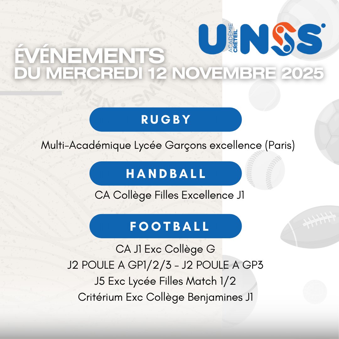 Mercredi 12 novembre 2025 📷
📷unss-srcreteil.glide.page
📷Et toute notre actualité unsscreteil.org