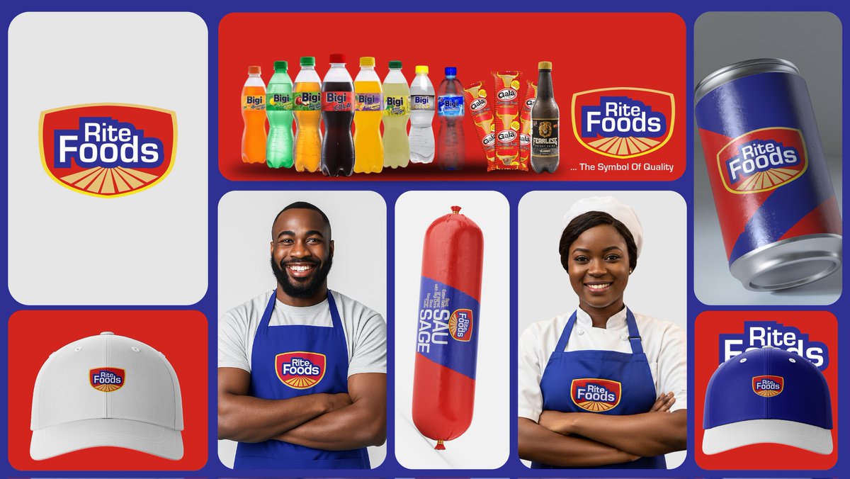 SmartMeso's tweet image. What if Rite foods Rebrand their Logo🤔. 
Current Logo, is a bit illegible(foods), when scaled down, the White stroke on the &quot;Rite&quot; disappears.
So... here, I Explored a cleaner Typeface, Bolder look, and legible Brand name.  Hit or Miss?🤔 #30DaysCreativeEvolution