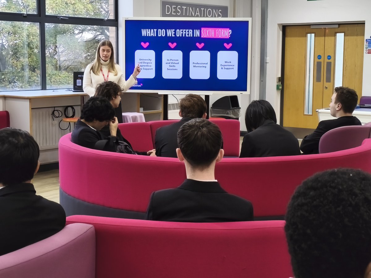 Year 12 learning about the great opportunities with <a href="/SocialMobilityF/">The Social Mobility Foundation</a> #StCuthbertsFormingGreatMen