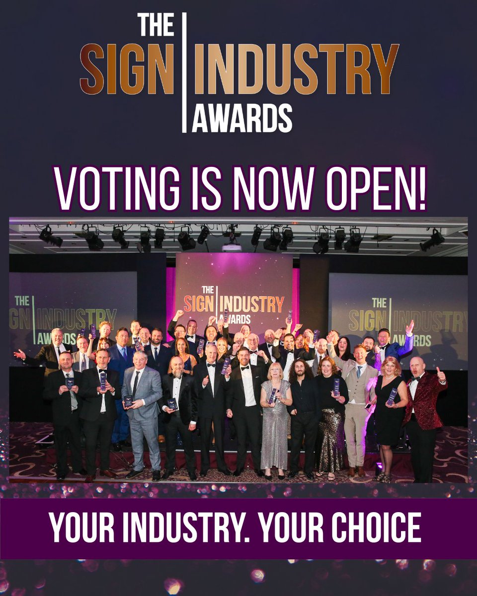 SignUpdate's tweet image. ✨🗳 It is time for you to take action as the voting for The Sign Industry Awards 2026 is now open!

Click the link to explore and vote for the incredible finalists: thesignindustryawards.co.uk/vote/ 

#thesignindustryawards #signawards2026 #SIA2026