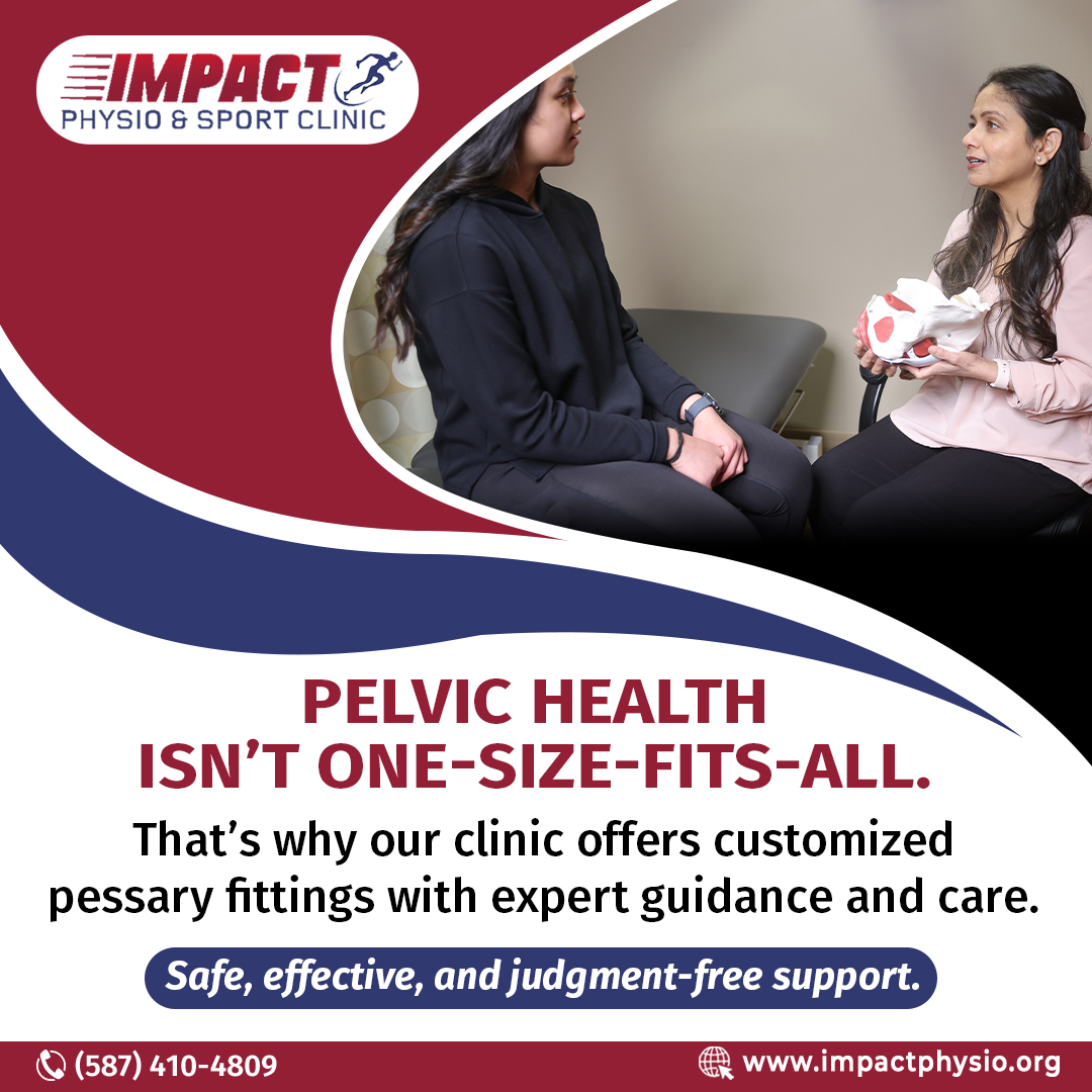 Impact_Physio_'s tweet image. Pelvic health deserves personalized care! 
Our professionals provide customized pessary fittings to support comfort, confidence &amp;amp; recovery—safely and without judgment. Take the first step toward better pelvic wellness today!
#PelvicHealth #WomenWellness #PessaryFitting #Edmonton