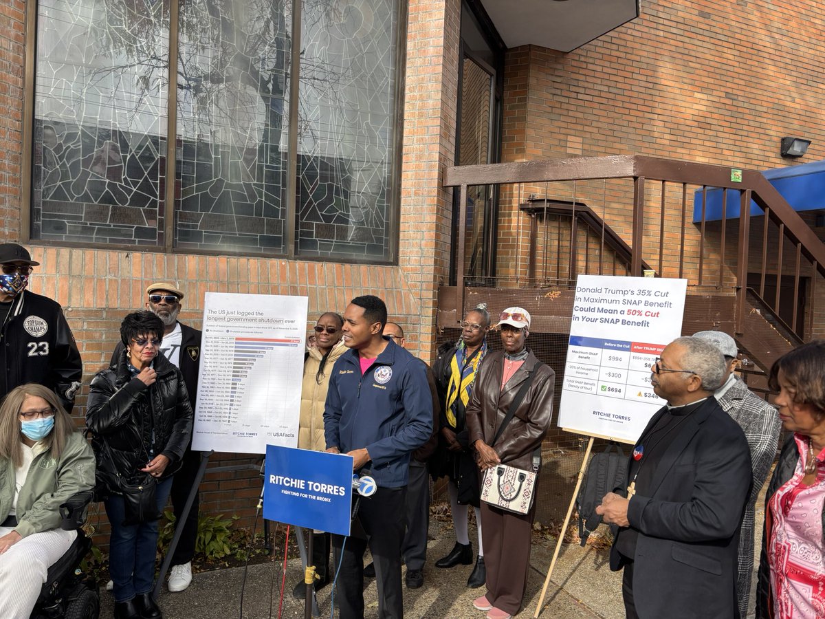NEW: <a href="/RepRitchie/">Rep. Ritchie Torres</a> blasts <a href="/POTUS/">President Donald J. Trump</a> for #shutdown and its impact on #SNAP. Torres says “Donald Trump is convinced that he is a king. That he is above the law and that he has the right to rob the American people of the ability to feed their families.” #NBC4NY