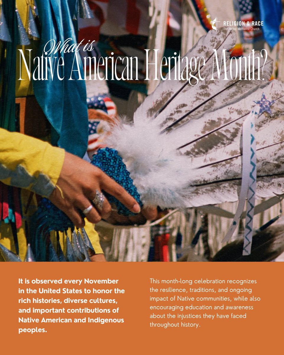 gcorrumc's tweet image. What is Native American Heritage Month?
It’s about visibility. About sovereignty. About honoring the past, present, and future of Native nations.

#NativeAmericanHeritageMonth #IndigenousPeoplesMonth #HonorNativeVoices #GCORR #UMC