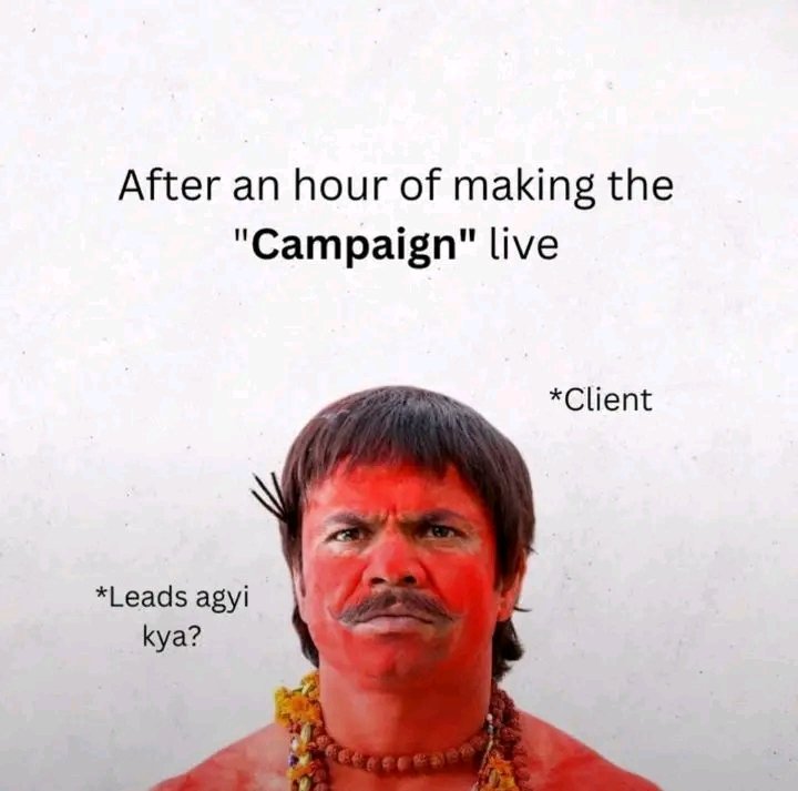 muzamil_0336's tweet image. Every digital marketer’s nightmare: “Sir, campaign to abhi live hui hai…”

#DigitalMarketing #ClientExpectations #FacebookAds #MarketingHumor #AdLife #LeadsAgyiKya #SocialMediaMarketing