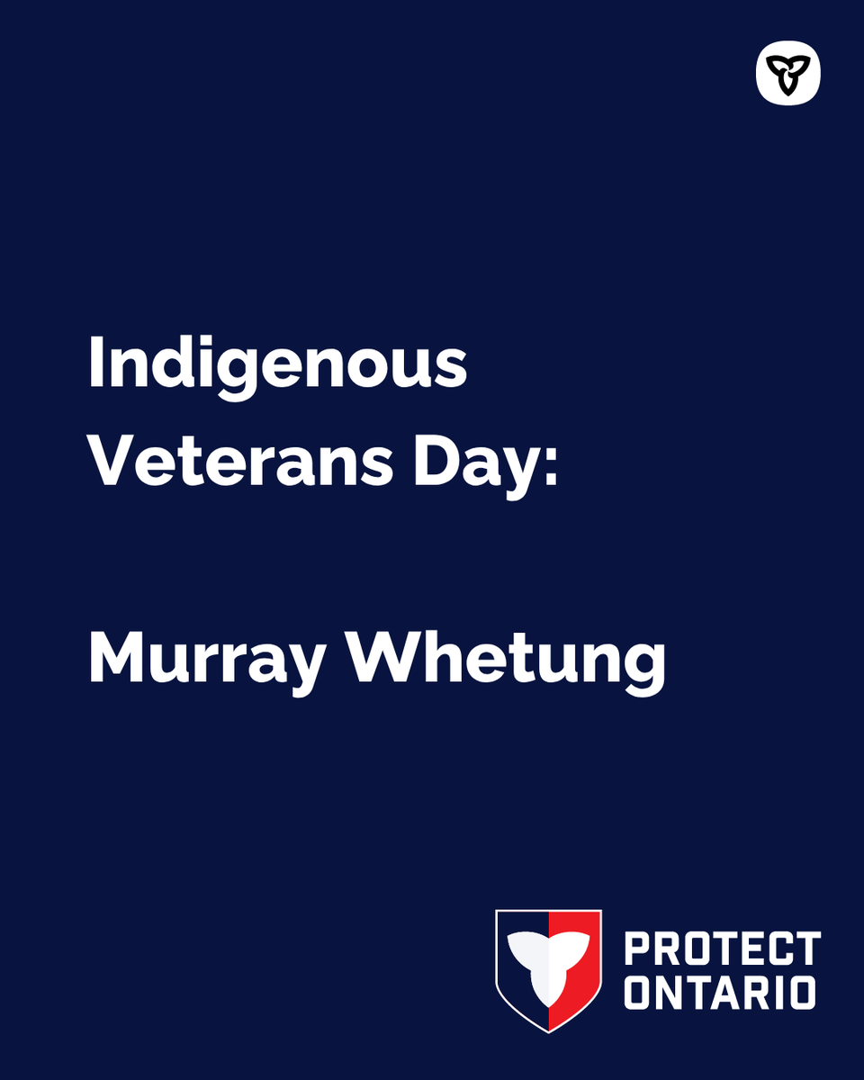 Ontario honours the legacy of Indigenous veterans like Murray Whetung. From Curve Lake First Nation, he served during #WW2 setting up communications systems. He is recognized through the Murray Whetung Community Service Award for Cadets. Learn more: ontario.ca/page/honours-a…
