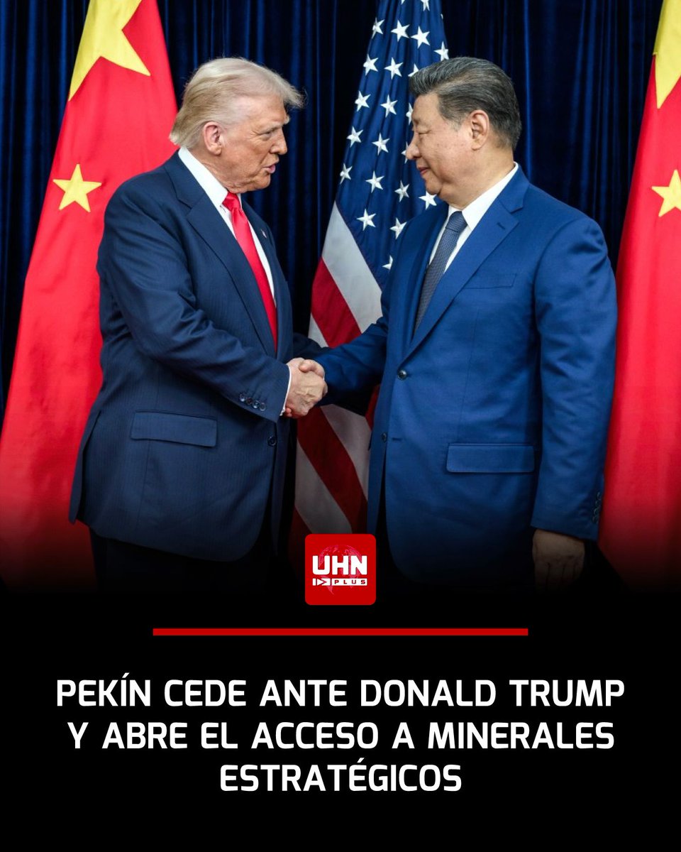 🇨🇳🇺🇸‼️ | ÚLTIMA HORA — China suspende por un año las restricciones a la exportación de tierras raras, cumpliendo una exigencia de Trump en la tregua comercial. Se reanuda el flujo de materiales clave para baterías y alta tecnología.