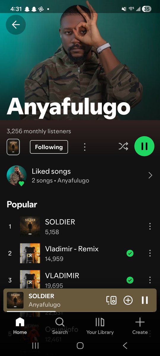 5k monthly listeners when? 

Kindly RT if you see this. I have one listener on your TL

🪖🦅