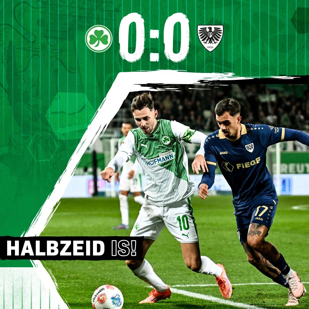 kleeblattfuerth's tweet photo. Torlos geht's in die Pause.
#Kleeblatt #SGFPRM https://t.co/LdQCXA04UO