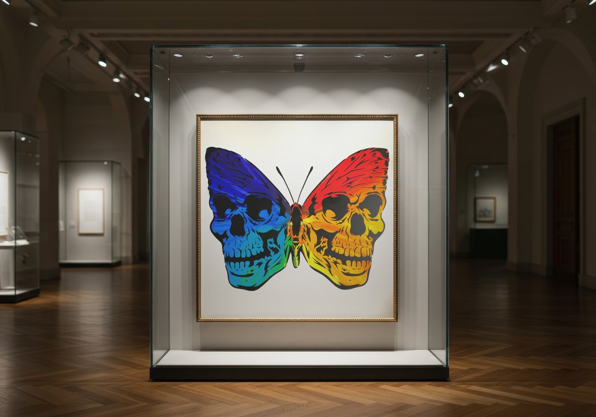 Win this Skullerfly painting worth $9,000 by collecting one of my new skullerfly NFT's next week. 
Bringing real art back to the NFT space. 
So good you could hang it in the Louvre... but it might get stolen ;)
#art #artist #painting #louvre