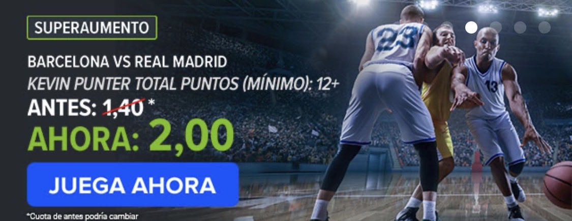 SBET635's tweet photo. SUPER AUMENTO 
CODERE 
🏀Barcelona-Real Madrid
Punter 12/+ puntos
Cuota @2 https://t.co/FnOjZkErT2