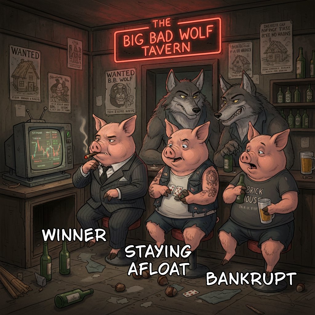 ErickPoladov's tweet image. There are three types of investors: 
#ThreeLittlePigs #InvestingHumor #WallStreetFairyTale #StockMarketMeme #CryptoPigs #Crypto #WolfOfWallStreetParody #Finance #investing #Bitcoin #trader #meme