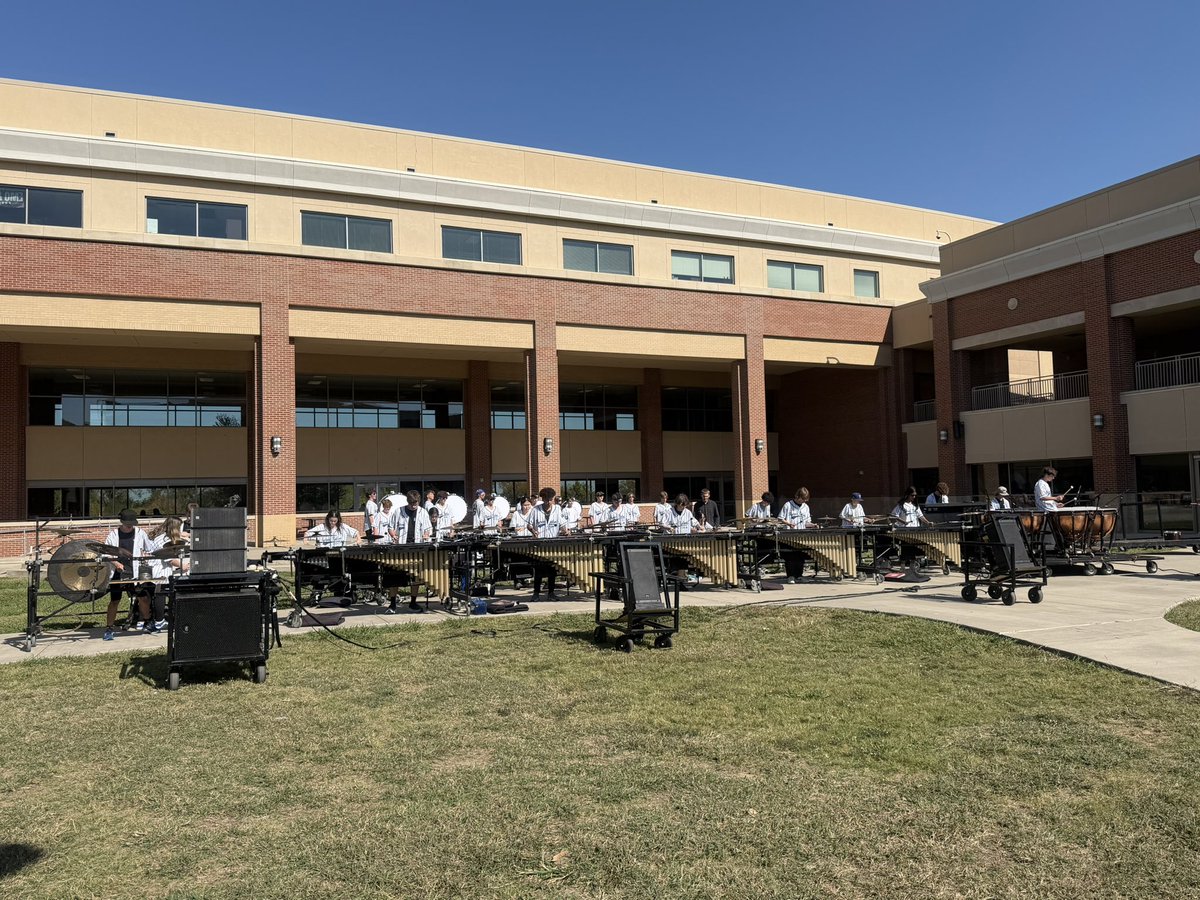 Drumline performing in the courtyard- AMAZING <a href="/ByronNelsonHigh/">Byron Nelson HS</a>