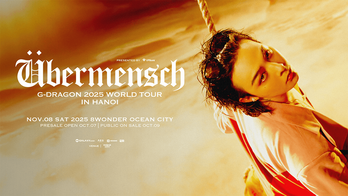 TicketShowVN's tweet photo. G-DRAGON 2025 WORLD TOUR [Übermensch] IN HANOI

📅 Time: 8-9/11/2025
📷 Location: Ha Noi City 
DM us now. Good p.r.I.c.e 💸📷 💸

#GDRAGON #Übermensch #HANOI #GDRAGON2025 #GDRAGON_WORLD_TOUR #Concert #KPOP https://t.co/Jf2hBS8uSx