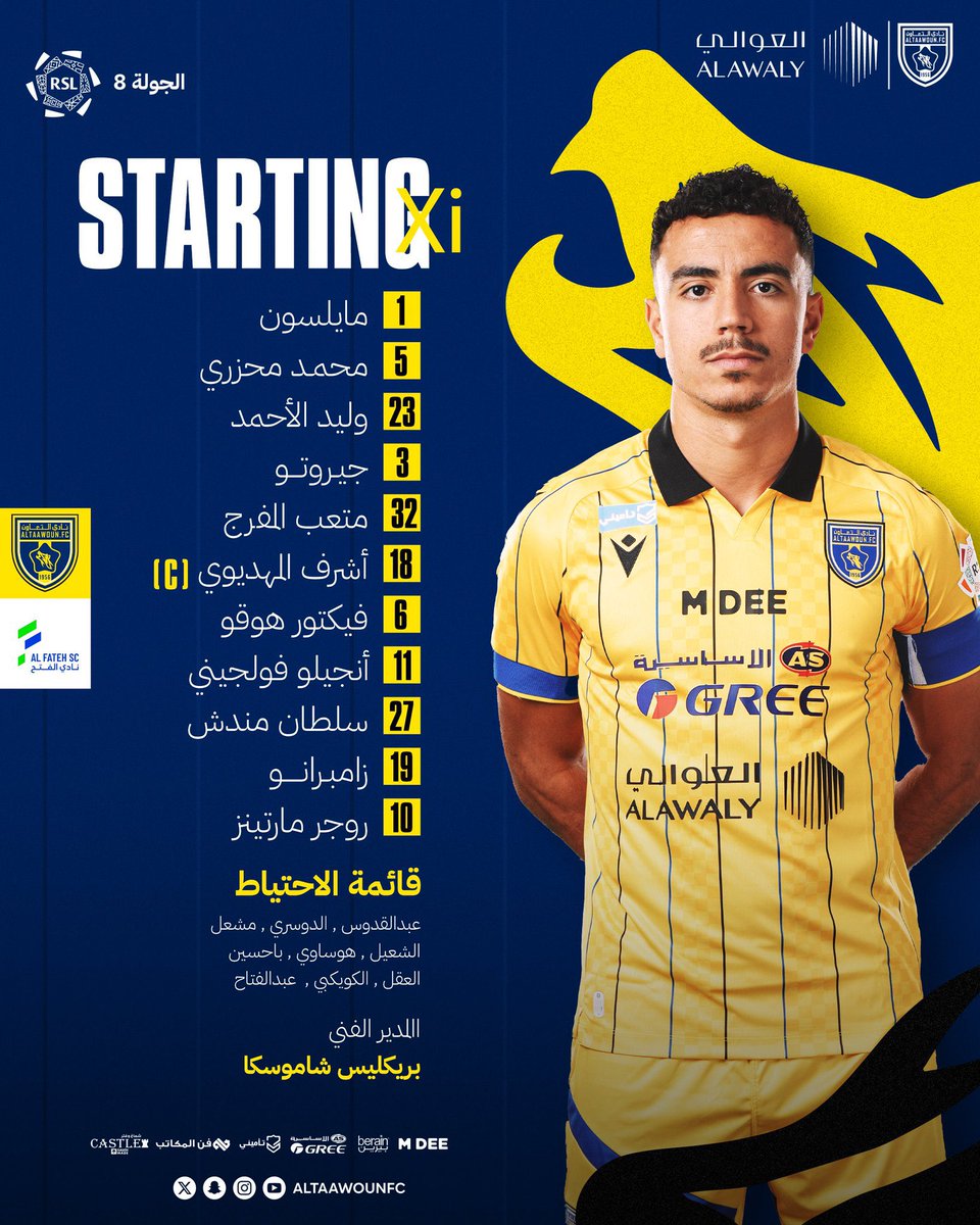 رب ضارة نافعة 🔥
غياب #فلافيو فتح الباب لظهور قوي من المواليد #زامبرانو ،#هوجو 👊
فرصة لإثبات الذات وترك البصمة 💛
#التعاون يتقدم بثلاثية في الشوط الأول أمام #الفتح
نأمل أن يواصل نجوم السكري التنظيم الدفاعي الجميل ويزيدوا الغلة في الشوط الثاني ⚽️💪
#أحفاد_العقيلات #التعاون_الفتح