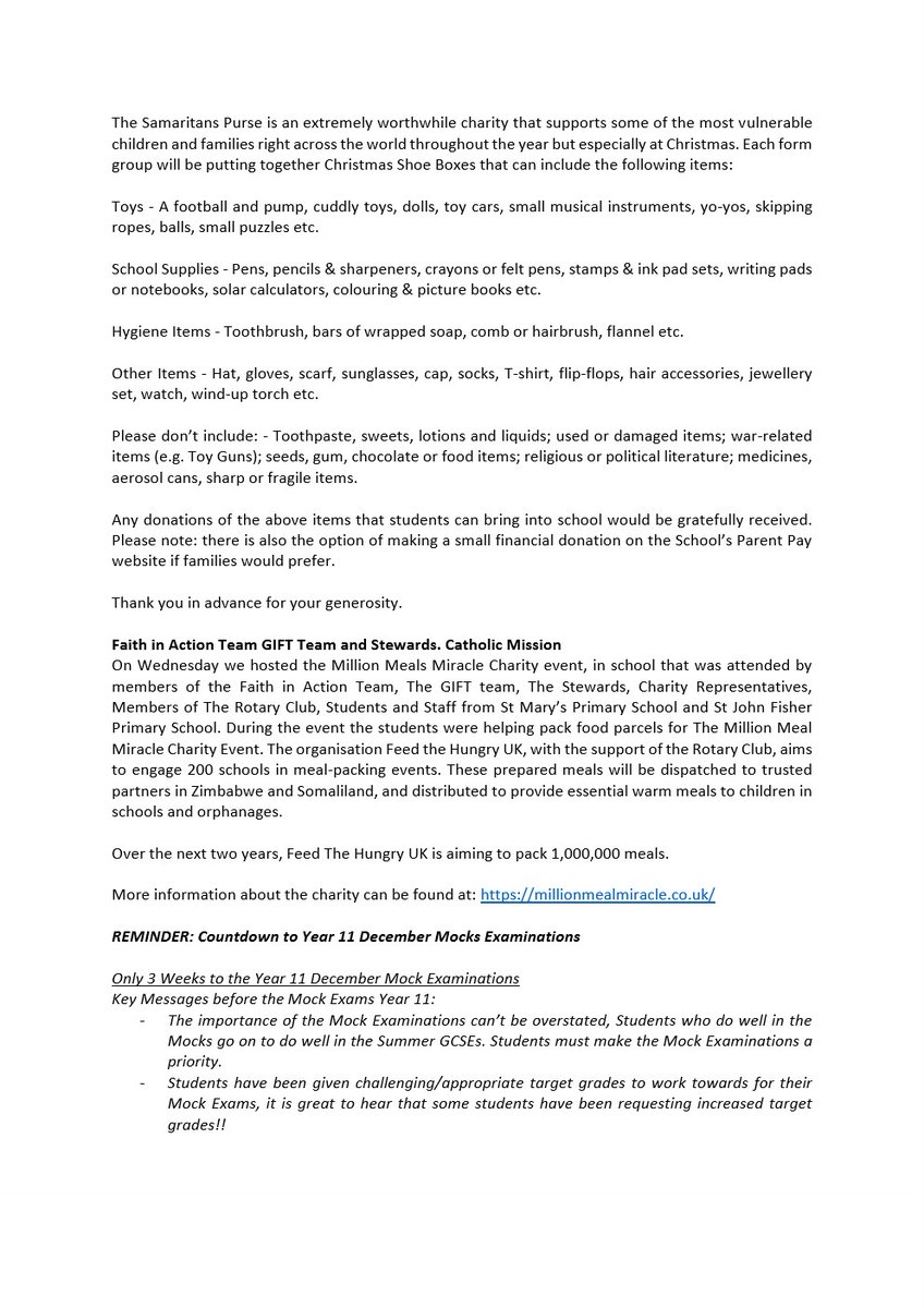 Headteacher's Letter Part 1