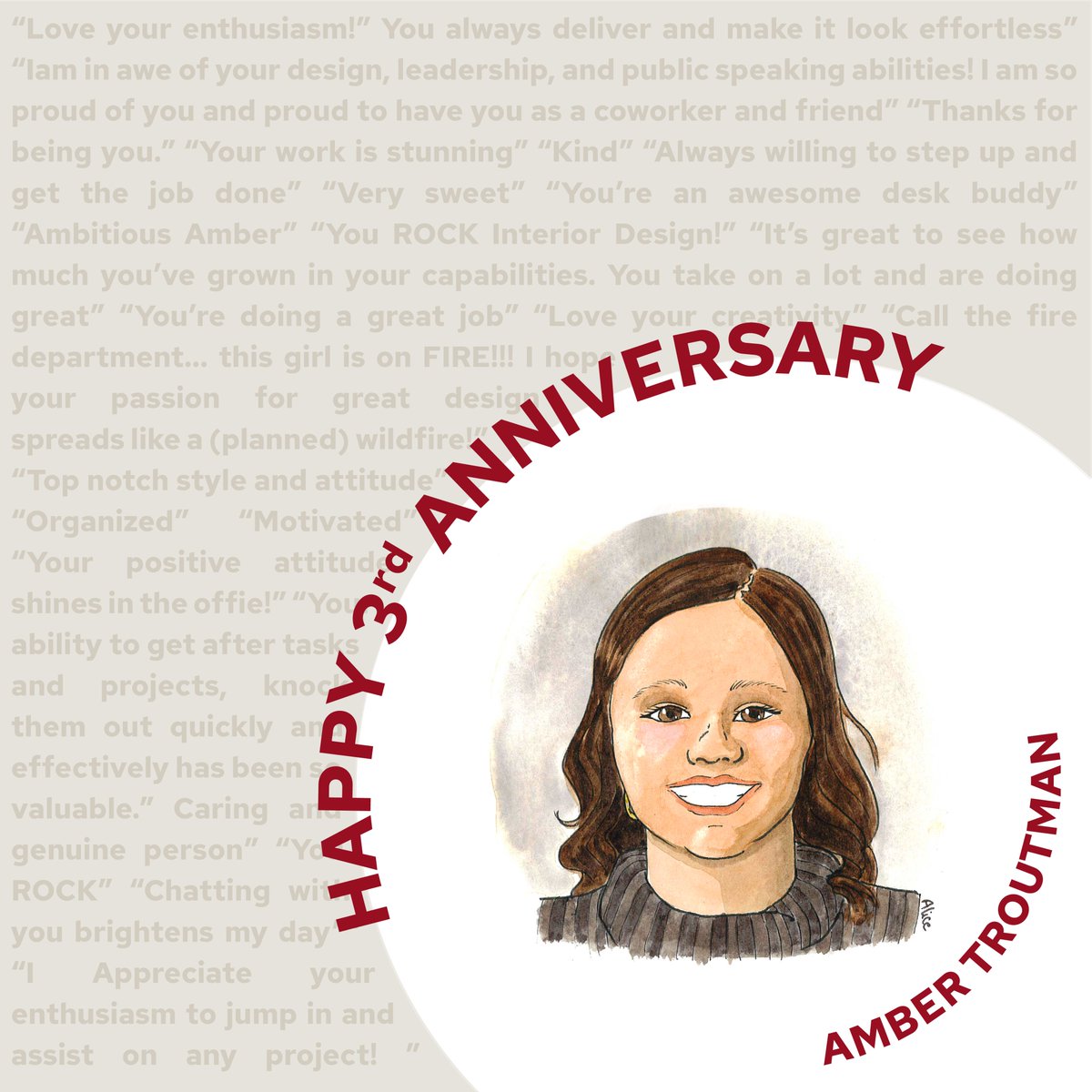 Let’s celebrate Amber Troutmanon her 3rd work anniversary as an interior designer at 10Fold! Her passion, creativity, and positive attitude brightens our office and elevates every project she touches. Amber, we’re so lucky to have you on the team!
 
 #WorkAnniversary #Team10Fold