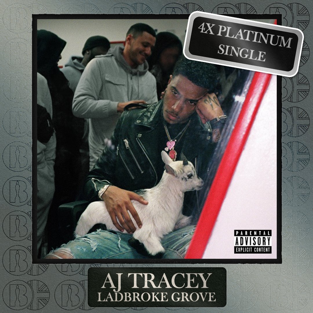 BRITs's tweet photo. 'Ladbroke Grove', the single by @ajtracey, is now #BRITcertified 4x Platinum https://t.co/WoDvPbYivs
