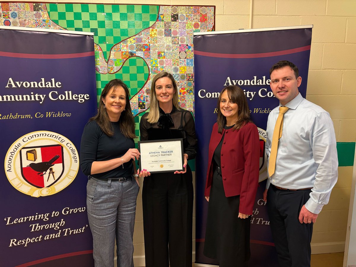 Congratulations to Principal Elaine Fitzgerald and the team at Avondale CC on becoming an Athena Tracker Legacy Partner! 🎉
Read more about the Athena Tracker Legacy Partner Programme here: athena.ie/athena-analyti…