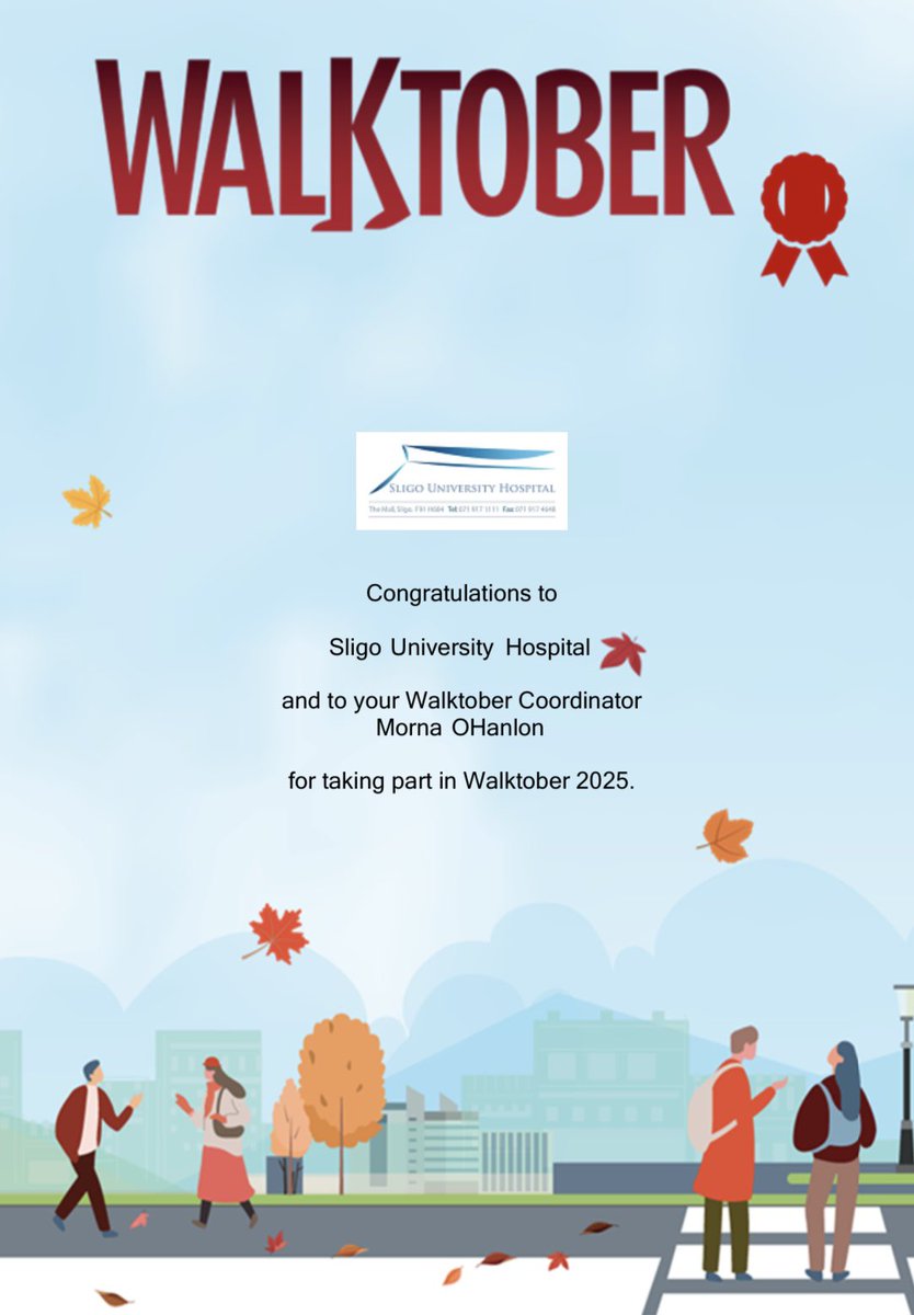 Well done to all SUH teams who took part in Walktober 2025👏🏻 

Very positive feedback from an SUH participant: “It has encouraged me to walk more improving my mental and physical health. I will be continuing the habits I’ve picked up with this Challenge so thank you!”💪🏻