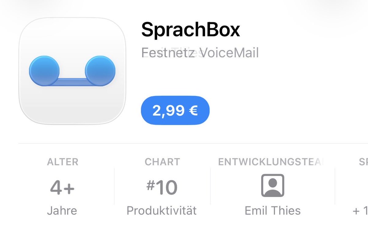 SprachBox_App's tweet image. 58 Tage nach Go Live und 3 Updates mit neuen Funktionen, ist die App heute in die Produktivitäts-#Top10 des @AppStore in 🇩🇪 vorgestoßen.

Vielen Dank für Euer Vertrauen - ich arbeite auch bereits an zusätzlichen Funktionen.